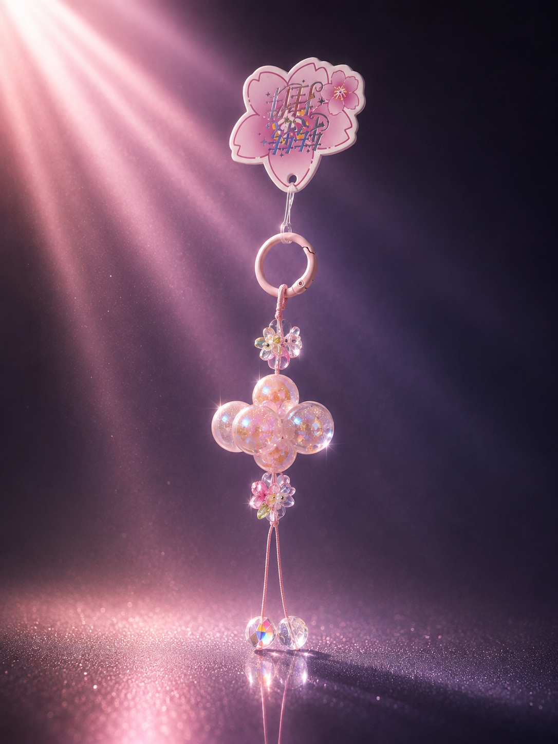 Sakura Blessing Beaded keychain
