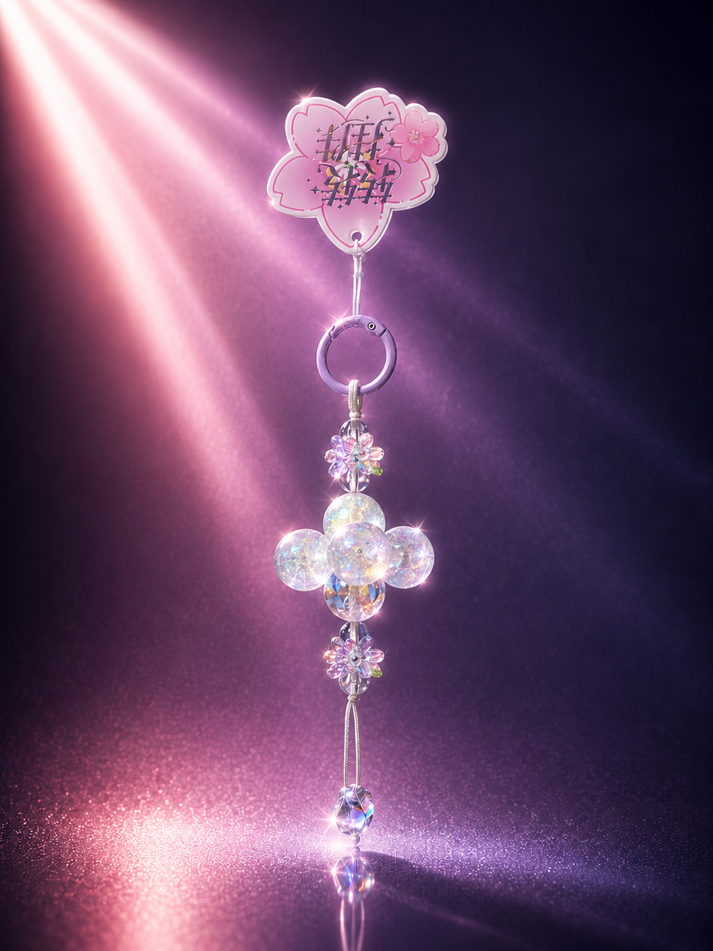 Sakura Blessing Beaded keychain