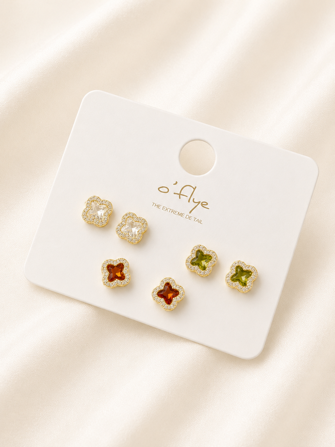 Crystal Clover Trio Earrings