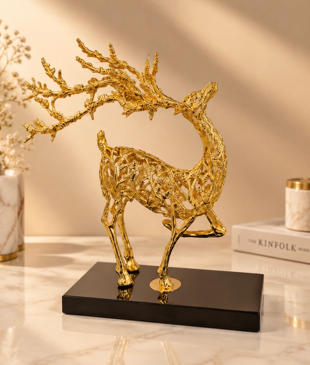 Luxury Metallic Stag Sculpture
