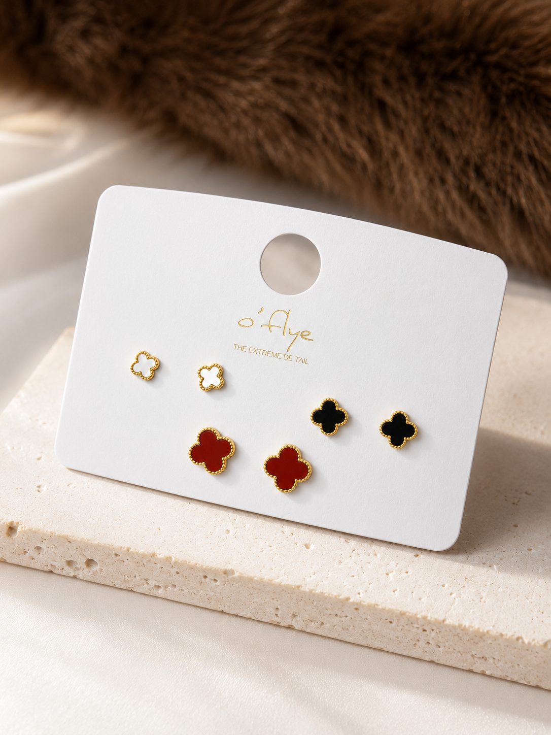 Clover Charm Stud Set