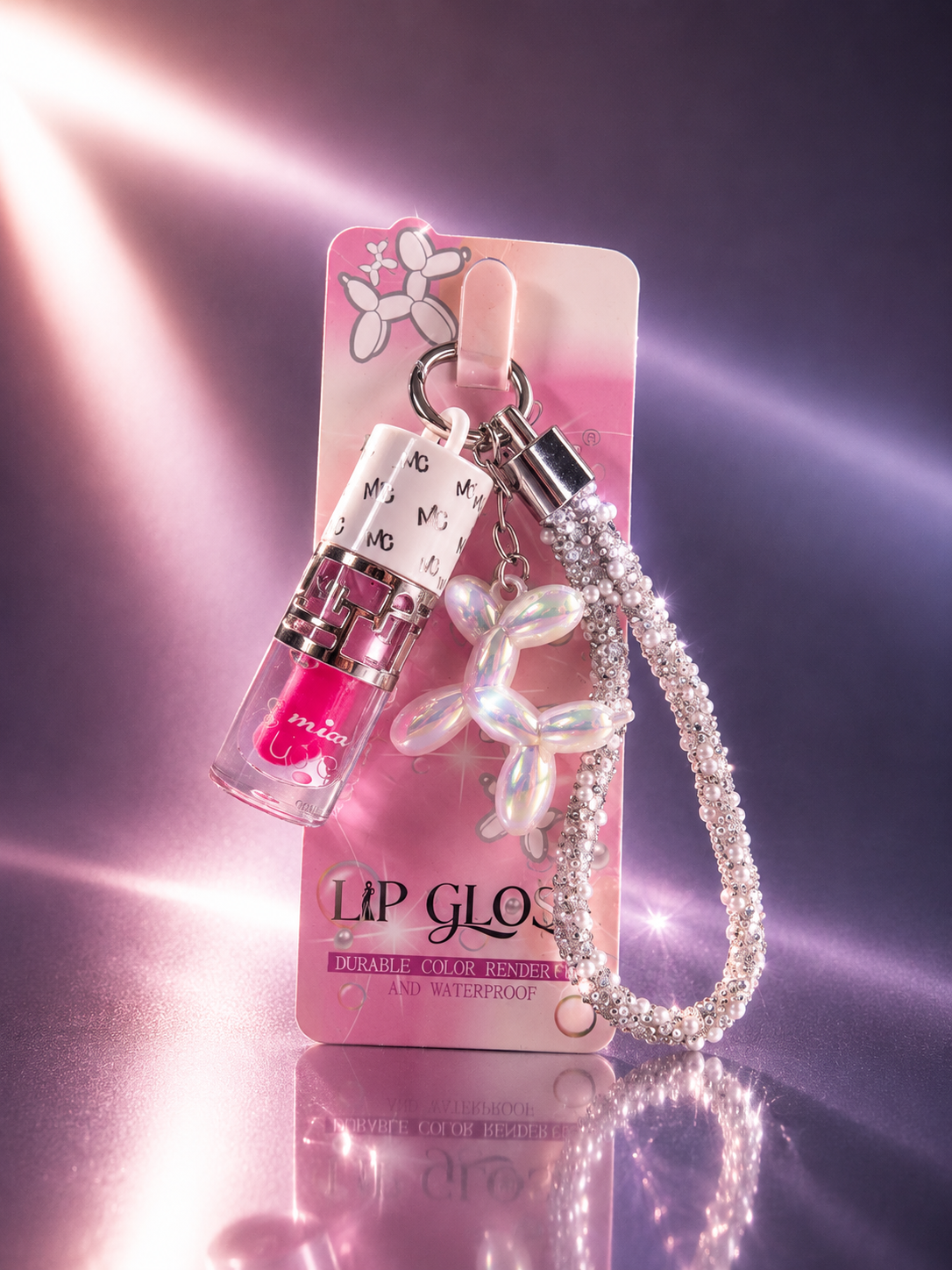 MC Lipgloss with Balloon Dog Keychain