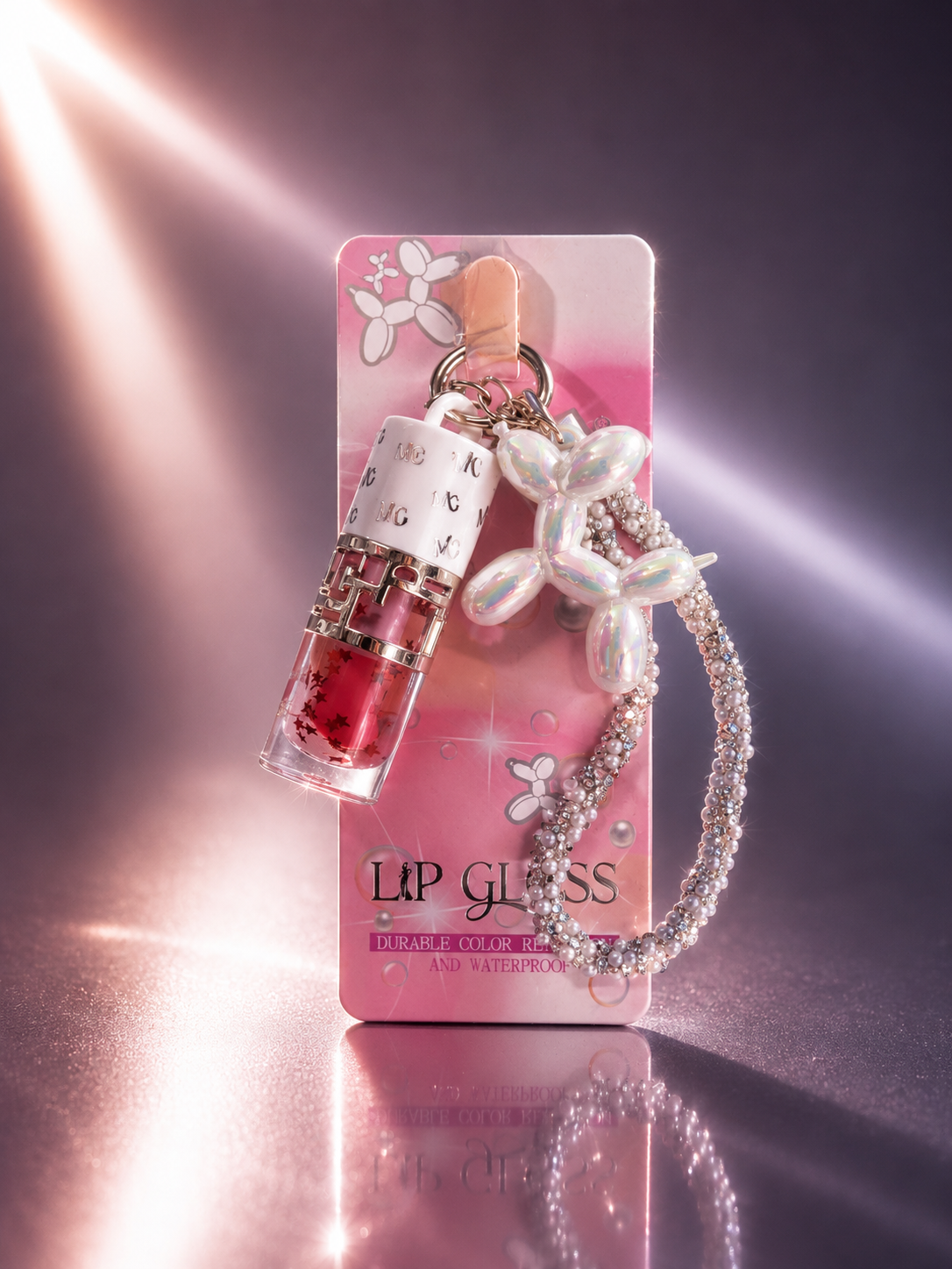 MC Lipgloss with Balloon Dog Keychain