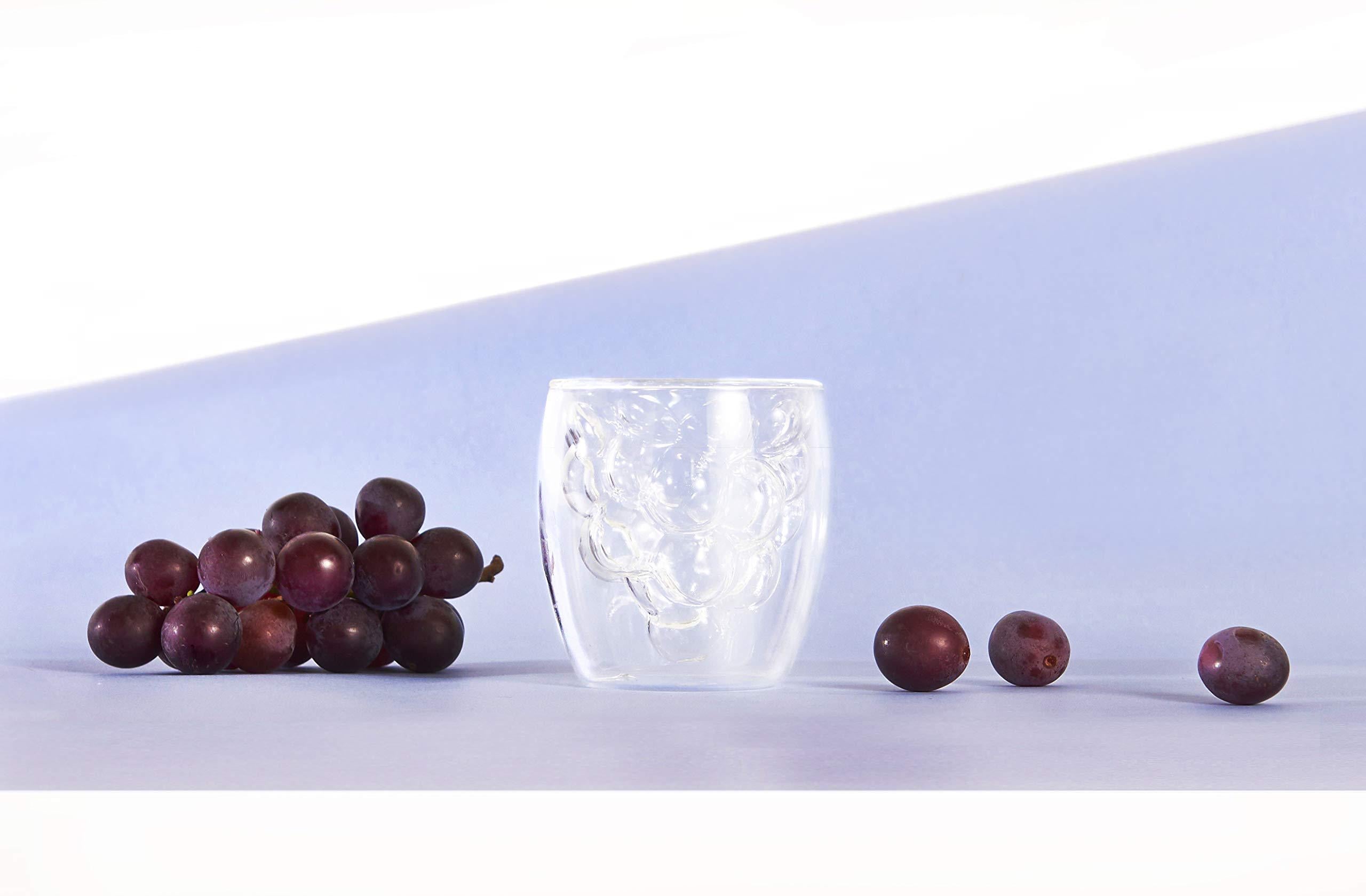 Double Walled Grape Shaped Glass Cup