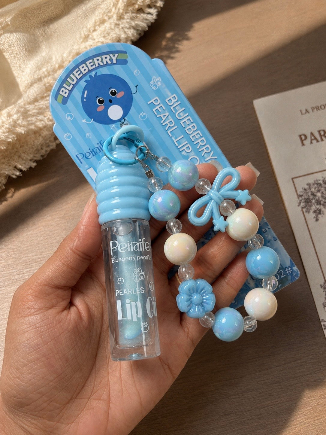 Pearl Lip Oil Keychain