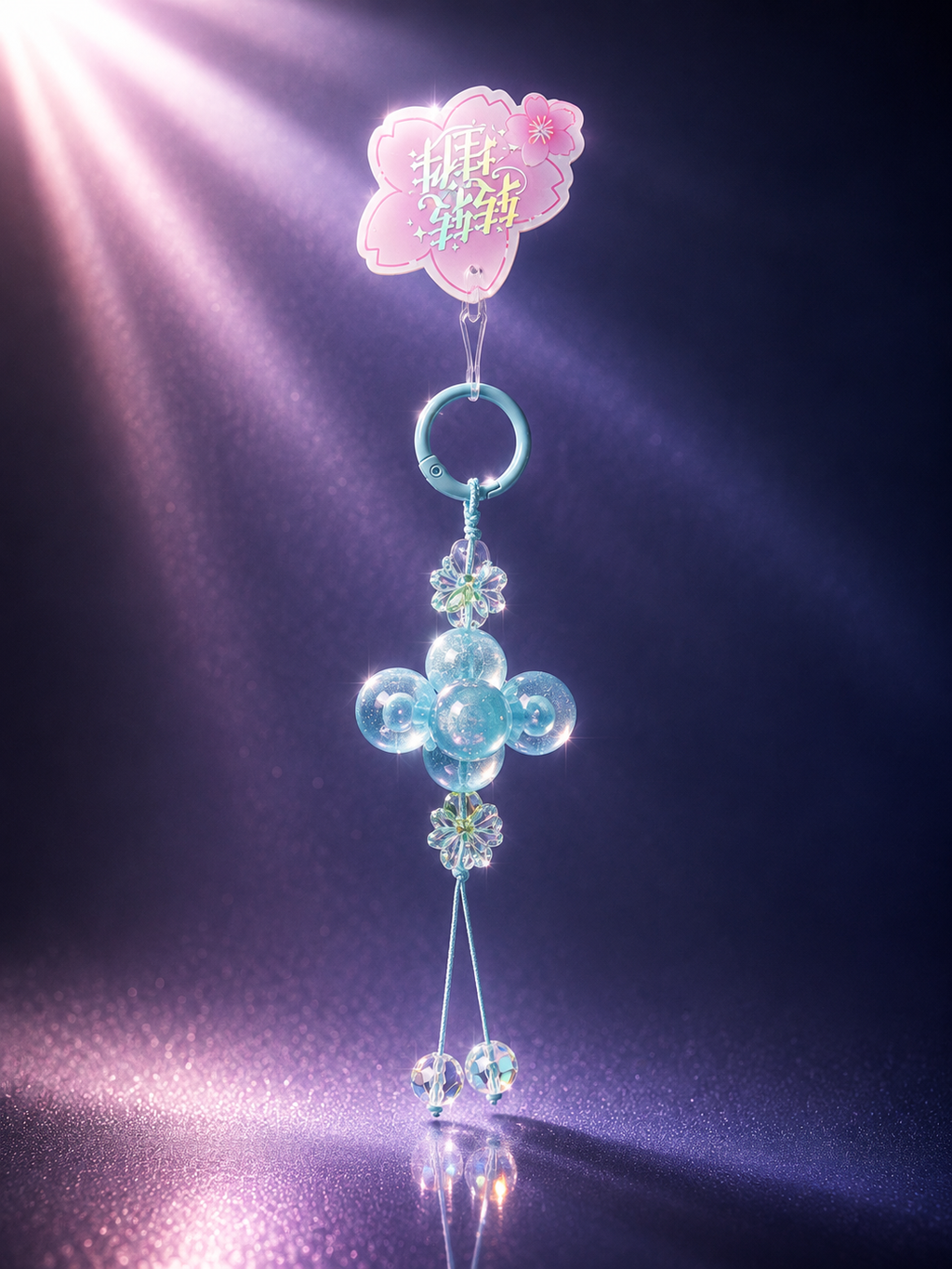Sakura Blessing Beaded keychain