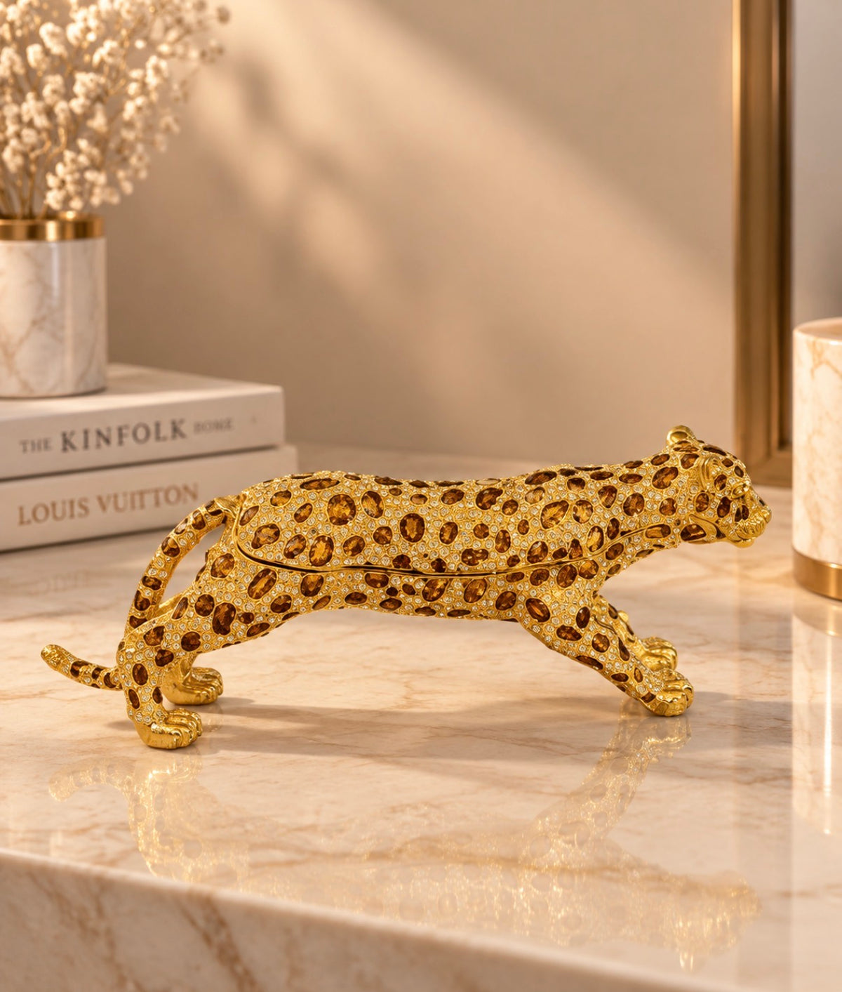 Golden Leopard Jewellery Holder/showpiece