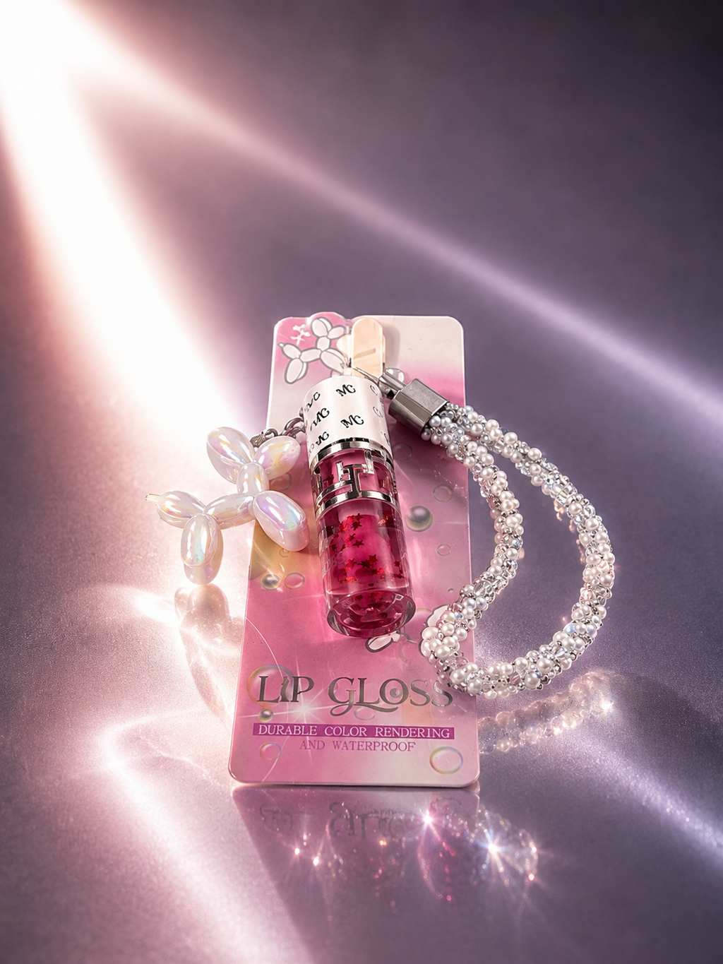 MC Lipgloss with Balloon Dog Keychain