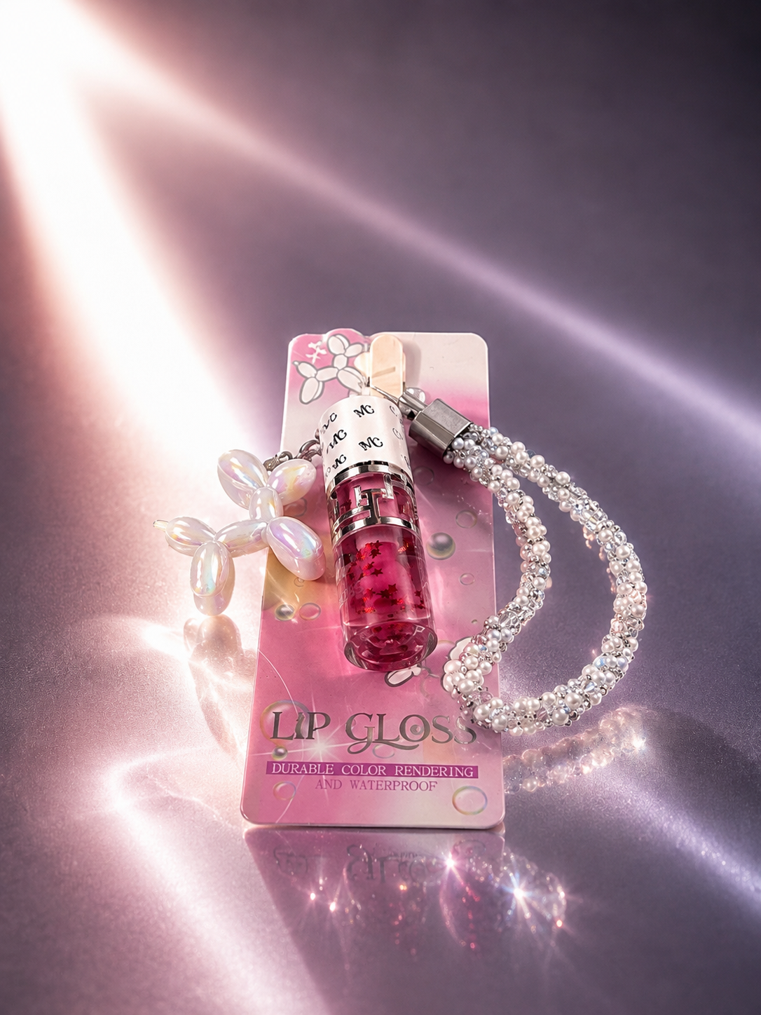 MC Lipgloss with Balloon Dog Keychain