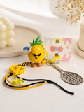 Cool Pineapple Tennis/Badminton Player Keychain